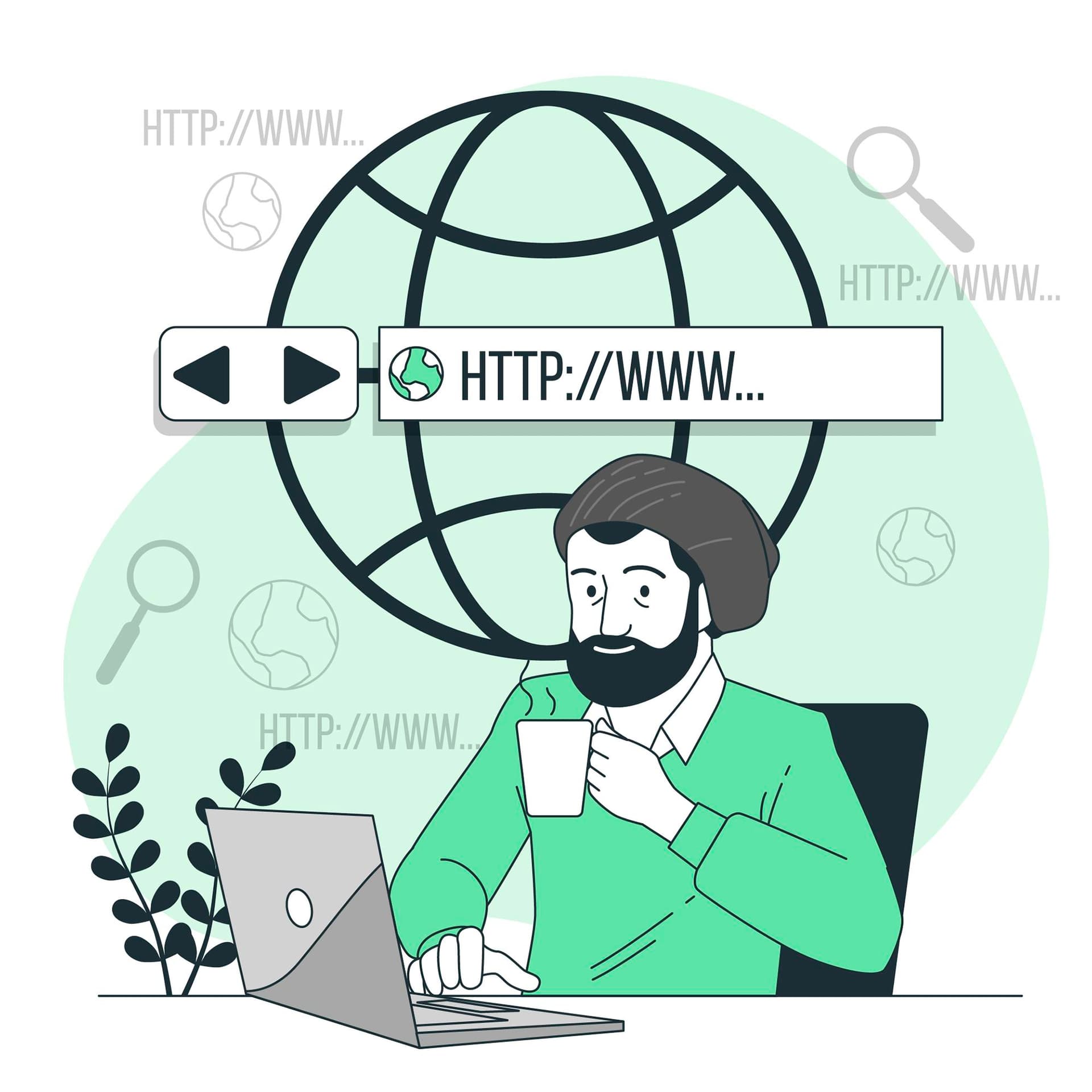 Image portrays the web address(Domain name).