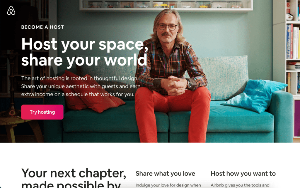 airbnb landing page