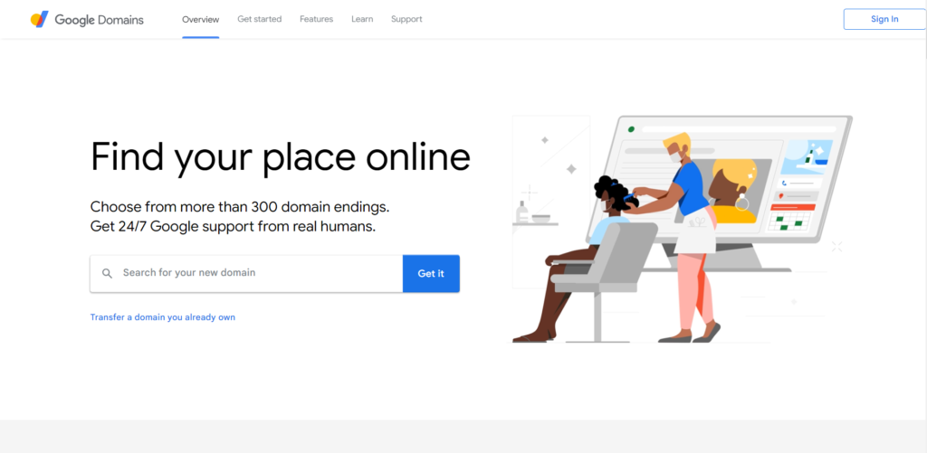 Google Domain's official website